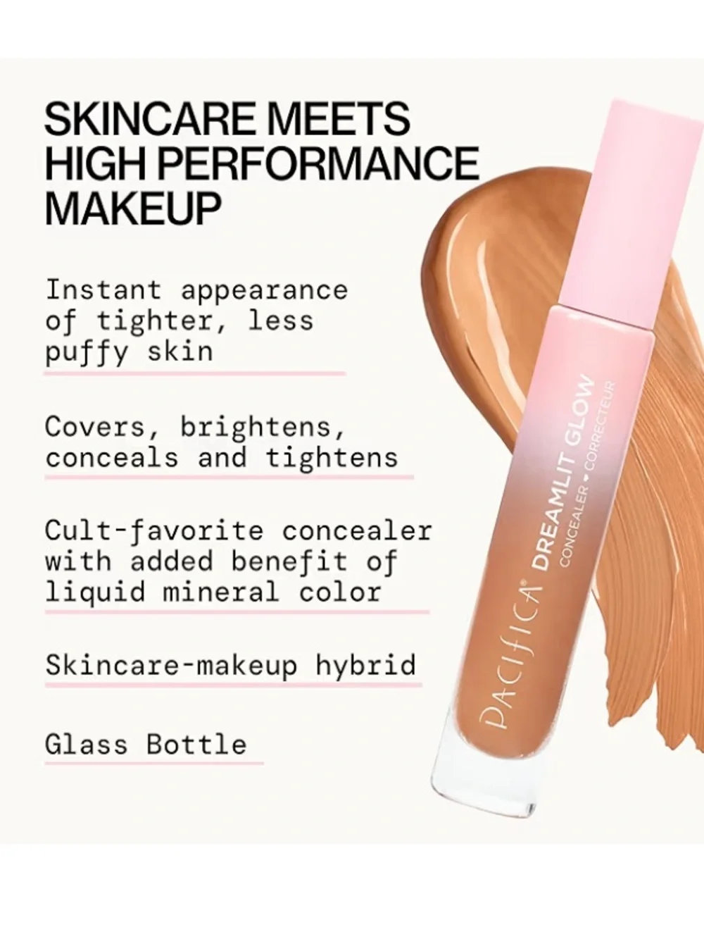 Pacifica Dreamlit Glow Full Coverage Concealer, shade 9, vegan, new in box